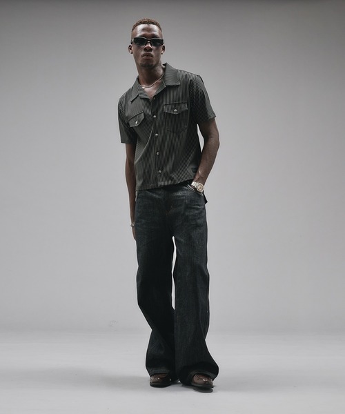 ANDER HUNK(アンダーハンク)の「Compact Open Collar Stripe Shirts/コンパクトオープンカラーストライプシャツ(シャツ/ブラウス・メンズ・グレー/ブラック・SMALL/MEDIUM/LARGE)」の14枚目の写真
