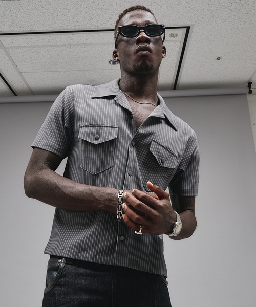 ANDER HUNK(アンダーハンク)の「Compact Open Collar Stripe Shirts/コンパクトオープンカラーストライプシャツ(シャツ/ブラウス・メンズ・グレー/ブラック・SMALL/MEDIUM/LARGE)」の19枚目の写真