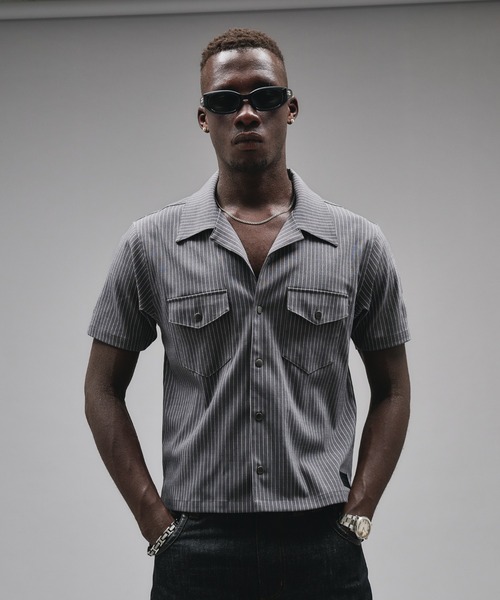 ANDER HUNK(アンダーハンク)の「Compact Open Collar Stripe Shirts/コンパクトオープンカラーストライプシャツ(シャツ/ブラウス・メンズ・グレー/ブラック・SMALL/MEDIUM/LARGE)」の16枚目の写真