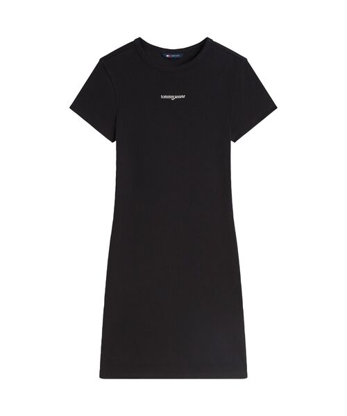 tommy jeans(トミー ジーンズ)の「スクリプトミニリブショートスリーブドレス(ワンピース・レディース・ブラック・MEDIUM/X-SMALL/SMALL)」の5枚目の写真