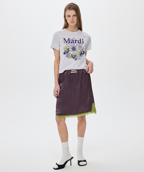 Mardi Mercredi(マルディメクルディ)の「SLIM TSHIRT FLOWERMARDI JARDIN VVD / スリム Tシャツ フラワーマルディ ジャルダン VVD(Tシャツ/カットソー・レディース・ホワイト/ヘザーグレー/クリーム・FREE)」の9枚目の写真