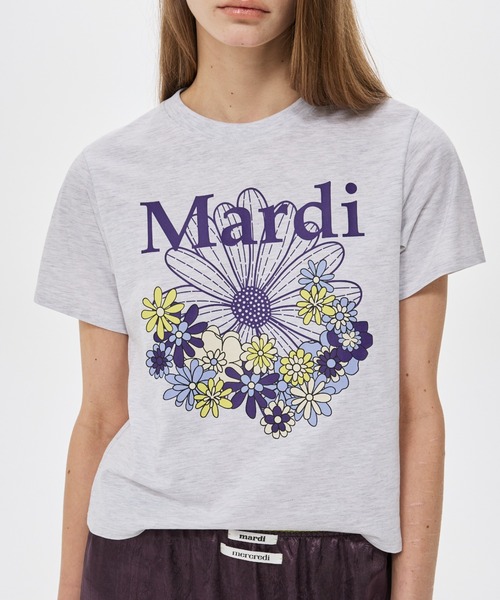 Mardi Mercredi(マルディメクルディ)の「SLIM TSHIRT FLOWERMARDI JARDIN VVD / スリム Tシャツ フラワーマルディ ジャルダン VVD(Tシャツ/カットソー・レディース・ホワイト/ヘザーグレー/クリーム・FREE)」の8枚目の写真