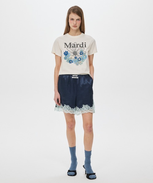 Mardi Mercredi(マルディメクルディ)の「SLIM TSHIRT FLOWERMARDI JARDIN VVD / スリム Tシャツ フラワーマルディ ジャルダン VVD(Tシャツ/カットソー・レディース・ホワイト/ヘザーグレー/クリーム・FREE)」の12枚目の写真