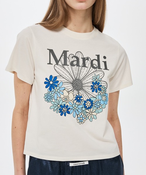 Mardi Mercredi(マルディメクルディ)の「SLIM TSHIRT FLOWERMARDI JARDIN VVD / スリム Tシャツ フラワーマルディ ジャルダン VVD(Tシャツ/カットソー・レディース・ホワイト/ヘザーグレー/クリーム・FREE)」の11枚目の写真
