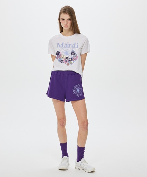 Mardi Mercredi(マルディメクルディ)の「SLIM TSHIRT FLOWERMARDI JARDIN VVD / スリム Tシャツ フラワーマルディ ジャルダン VVD(Tシャツ/カットソー・レディース・ホワイト/ヘザーグレー/クリーム・FREE)」の6枚目の写真