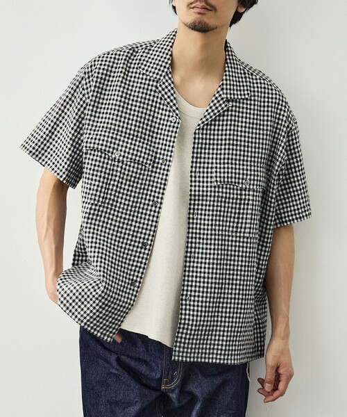 PORTER CLASSIC(ポータークラシック)の「【PORTER CLASSIC/ポータークラシック】PC-016-3979-0010/BK/KEROUAC LINEN GNGHM CK SHIRT(シャツ/ブラウス・メンズ・ブラック・M/L)」の1枚目の写真