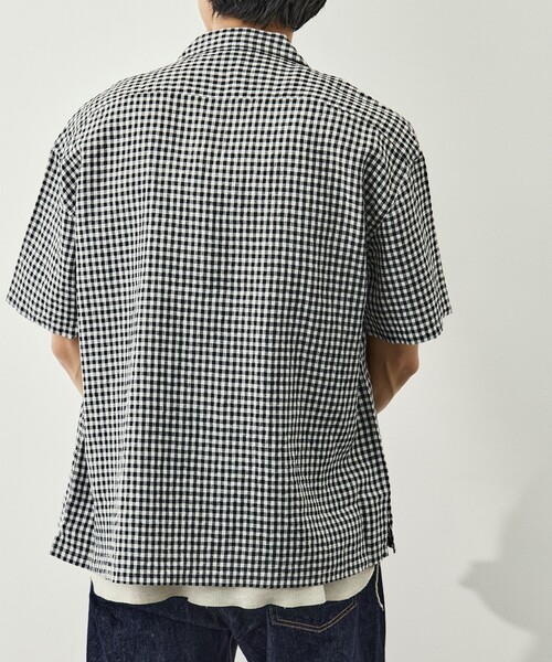 PORTER CLASSIC(ポータークラシック)の「【PORTER CLASSIC/ポータークラシック】PC-016-3979-0010/BK/KEROUAC LINEN GNGHM CK SHIRT(シャツ/ブラウス・メンズ・ブラック・M/L)」の6枚目の写真