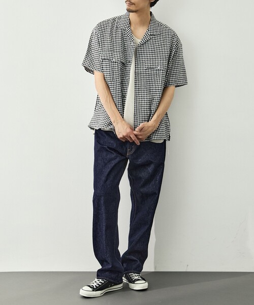 PORTER CLASSIC(ポータークラシック)の「【PORTER CLASSIC/ポータークラシック】PC-016-3979-0010/BK/KEROUAC LINEN GNGHM CK SHIRT(シャツ/ブラウス・メンズ・ブラック・M/L)」の5枚目の写真