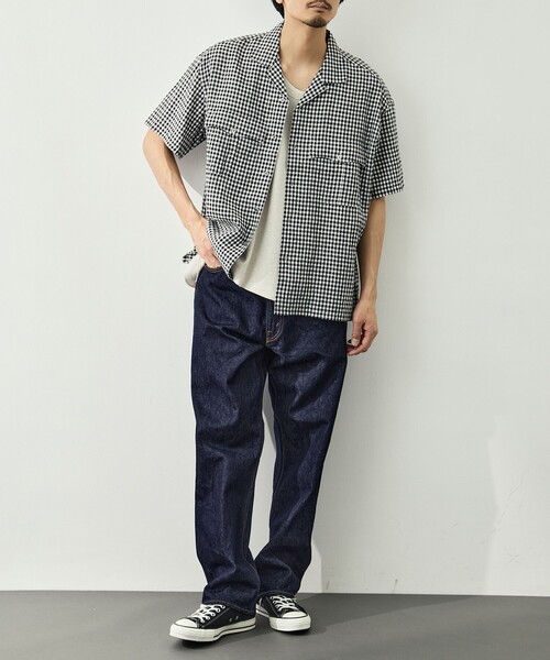 PORTER CLASSIC(ポータークラシック)の「【PORTER CLASSIC/ポータークラシック】PC-016-3979-0010/BK/KEROUAC LINEN GNGHM CK SHIRT(シャツ/ブラウス・メンズ・ブラック・M/L)」の4枚目の写真