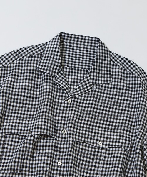 PORTER CLASSIC(ポータークラシック)の「【PORTER CLASSIC/ポータークラシック】PC-016-3979-0010/BK/KEROUAC LINEN GNGHM CK SHIRT(シャツ/ブラウス・メンズ・ブラック・M/L)」の2枚目の写真