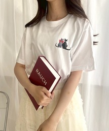 ワンポイントキャット半袖Tシャツ