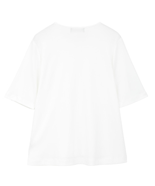 LOGEMENT DE CLAIRE(ロジュモンドクレール)の「ヘンリーハーフスリーブプルオーバー(Tシャツ/カットソー・レディース・オフホワイト/ブラウン/ブラック・FREE)」の7枚目の写真