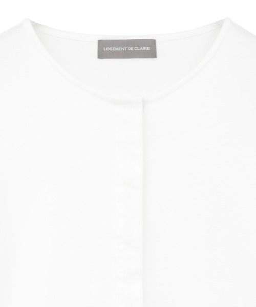 LOGEMENT DE CLAIRE(ロジュモンドクレール)の「ヘンリーハーフスリーブプルオーバー(Tシャツ/カットソー・レディース・オフホワイト/ブラウン/ブラック・FREE)」の8枚目の写真