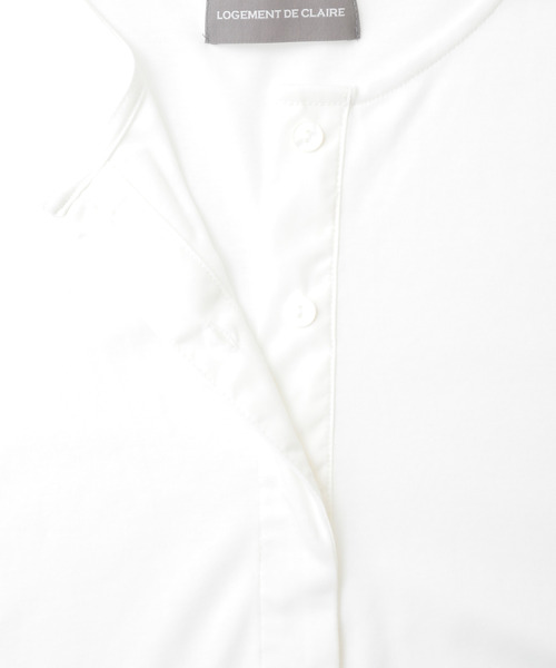 LOGEMENT DE CLAIRE(ロジュモンドクレール)の「ヘンリーハーフスリーブプルオーバー(Tシャツ/カットソー・レディース・オフホワイト/ブラウン/ブラック・FREE)」の9枚目の写真