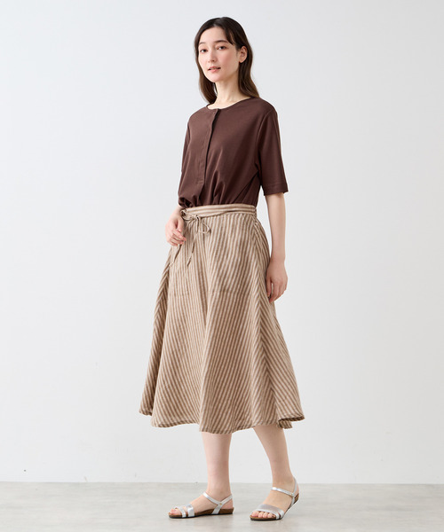 LOGEMENT DE CLAIRE(ロジュモンドクレール)の「ヘンリーハーフスリーブプルオーバー(Tシャツ/カットソー・レディース・オフホワイト/ブラウン/ブラック・FREE)」の16枚目の写真