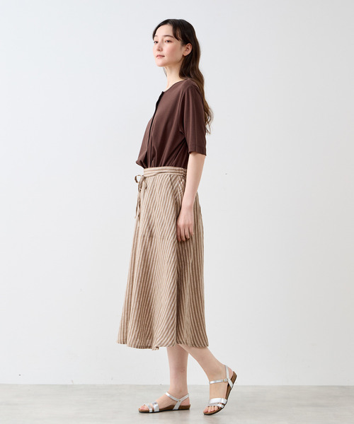 LOGEMENT DE CLAIRE(ロジュモンドクレール)の「ヘンリーハーフスリーブプルオーバー(Tシャツ/カットソー・レディース・オフホワイト/ブラウン/ブラック・FREE)」の17枚目の写真