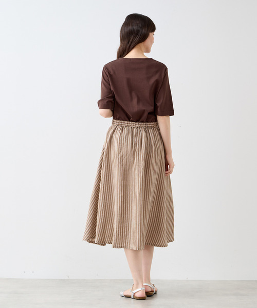 LOGEMENT DE CLAIRE(ロジュモンドクレール)の「ヘンリーハーフスリーブプルオーバー(Tシャツ/カットソー・レディース・オフホワイト/ブラウン/ブラック・FREE)」の19枚目の写真