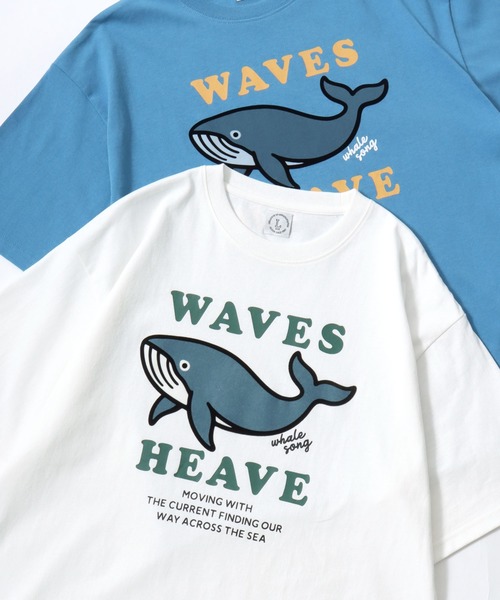 Lazar(ラザル)の「Animal Flocky SS Tee/接触冷感 オーバーサイズ アニマル柄 クジラ イヌ トラ カレッジ フロッキープリント 半袖Tシャツ/レディース メンズ(Tシャツ/カットソー・レディース・マスタード/ホワイト系その他2/ホワイト/ブラック/ホワイト系その他/ブルー・M/L)」の2枚目の写真