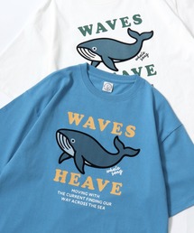 Animal Flocky SS Tee/接触冷感 オーバーサイズ アニマル柄 クジラ イヌ トラ カレッジ フロッキープリント 半袖Tシャツ/レディース メンズ