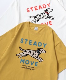 Animal Flocky SS Tee/接触冷感 オーバーサイズ アニマル柄 クジラ イヌ トラ カレッジ フロッキープリント 半袖Tシャツ/レディース メンズ