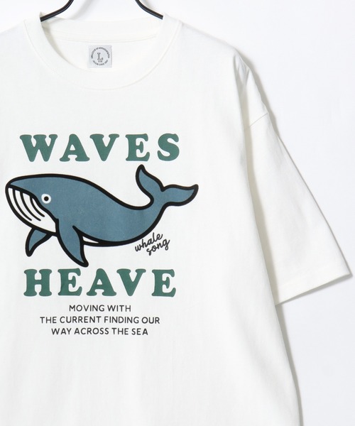 Lazar(ラザル)の「Animal Flocky SS Tee/接触冷感 オーバーサイズ アニマル柄 クジラ イヌ トラ カレッジ フロッキープリント 半袖Tシャツ/レディース メンズ(Tシャツ/カットソー・レディース・マスタード/ホワイト系その他2/ホワイト/ブラック/ホワイト系その他/ブルー・M/L)」の7枚目の写真