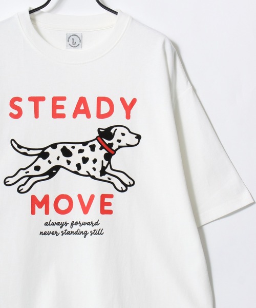 Lazar(ラザル)の「Animal Flocky SS Tee/接触冷感 オーバーサイズ アニマル柄 クジラ イヌ トラ カレッジ フロッキープリント 半袖Tシャツ/レディース メンズ(Tシャツ/カットソー・レディース・マスタード/ホワイト系その他2/ホワイト/ブラック/ホワイト系その他/ブルー・M/L)」の8枚目の写真