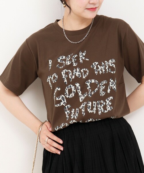 fredy couleur(フレディクルール)の「ヒョウ柄ロゴTee(Tシャツ/カットソー・レディース・ブラウン/チャコールグレー/オフホワイト/ベビーピンク・M)」の3枚目の写真