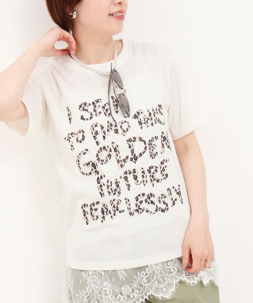 fredy couleur(フレディクルール)の「ヒョウ柄ロゴTee(Tシャツ/カットソー・レディース・ブラウン/チャコールグレー/オフホワイト/ベビーピンク・M)」の5枚目の写真