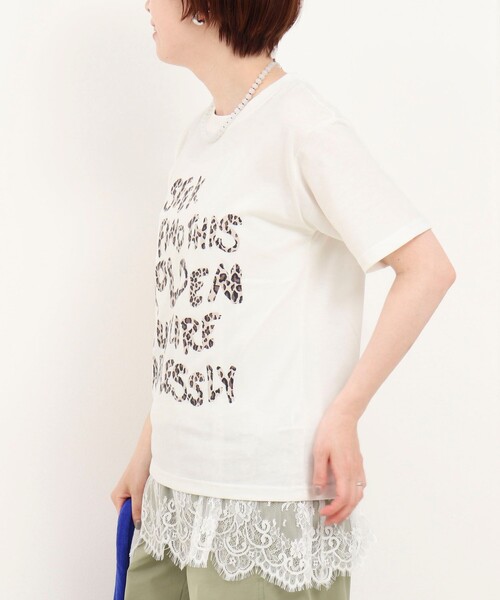 fredy couleur(フレディクルール)の「ヒョウ柄ロゴTee(Tシャツ/カットソー・レディース・ブラウン/チャコールグレー/オフホワイト/ベビーピンク・M)」の9枚目の写真
