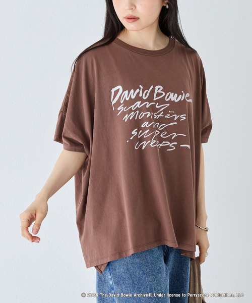GOOD ROCK SPEED(グッドロックスピード)の「【GOOD ROCK SPEED】David Bowie|The Rolling Stones|Big Tshirts(Tシャツ/カットソー・レディース・ブラウン/ブラック・F)」の2枚目の写真