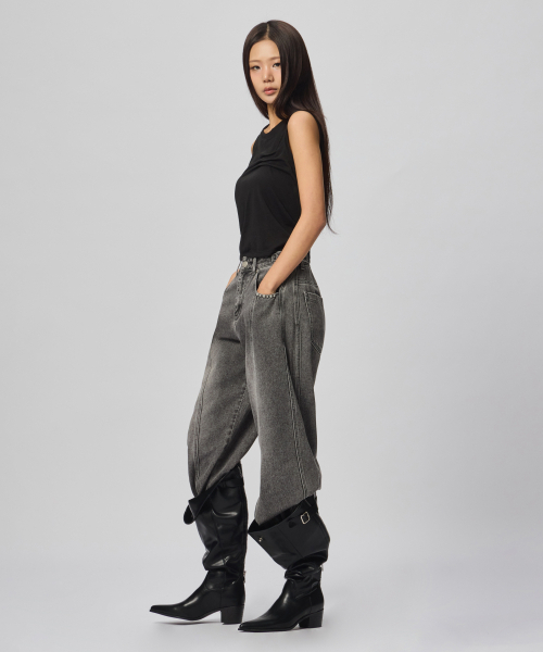 Verdnt（バーダント）の「フロントラインスタッズデニムパンツ[グレー]（デニムパンツ・レディース・その他・SMALL/MEDIUM）」の3枚目の写真