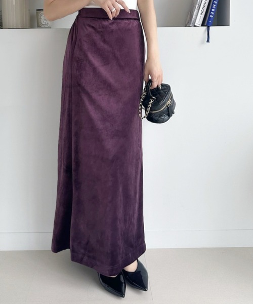 umune(ウムネ)の「秋冬コーデを格上げ♪シックに決まるベロアナロースカート(スカート・レディース・ブラウン/バーガンディー/ブラック・FREE)」の10枚目の写真