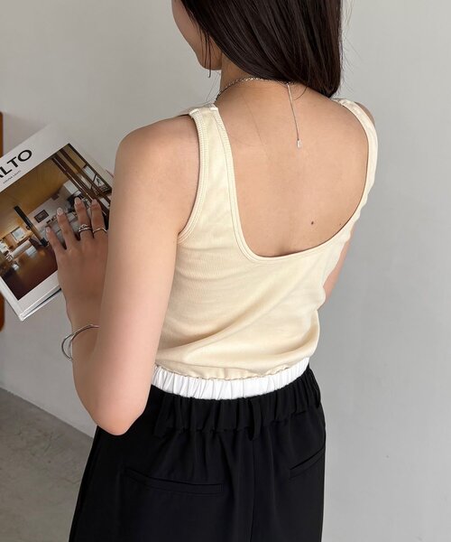 CAPRICIEUX LE'MAGE(カプリシューレマージュ)の「【バックオープン】カップ付アメスリタンク(キャミソール・レディース・イエロー/ホワイト/ブラック/ブラウン・36/38)」の14枚目の写真
