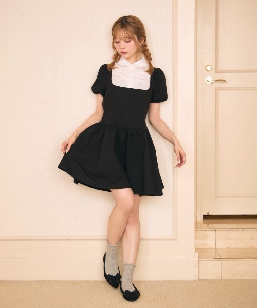 TITTY&CO.（ティティーアンドコー）の「ギャザーシャツドッキングワンピース（ワンピース・レディース・グレー/ブラック・FREE）」の15枚目の写真