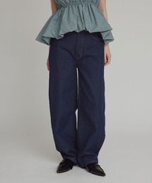 アシンメトリーカーヴィーデニムパンツ / Asymmetrical Curvy Denim Pants