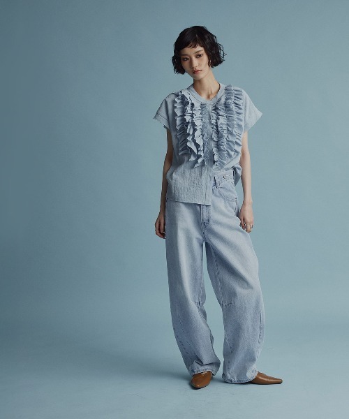 W:Huku（フーク）の「アシンメトリーカーヴィーデニムパンツ / Asymmetrical Curvy Denim Pants（デニムパンツ・レディース・ブルー系その他2/ブルー系その他・S）」の10枚目の写真