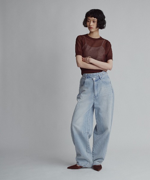 W:Huku（フーク）の「アシンメトリーカーヴィーデニムパンツ / Asymmetrical Curvy Denim Pants（デニムパンツ・レディース・ブルー系その他2/ブルー系その他・S）」の20枚目の写真