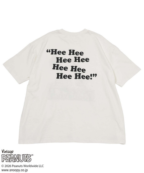 4GEEKS BY SPIRALGIRL(フォーギークスバイスパイラルガール)の「【PEANUTS/SNOOPY&WOODSTOCK】スヌーピー&ウッドストックTシャツ(Tシャツ/カットソー・レディース・ホワイト・FREE)」の4枚目の写真