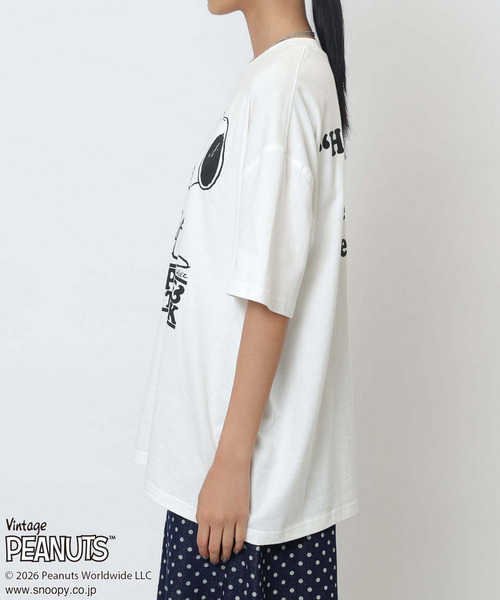 4GEEKS BY SPIRALGIRL(フォーギークスバイスパイラルガール)の「【PEANUTS/SNOOPY&WOODSTOCK】スヌーピー&ウッドストックTシャツ(Tシャツ/カットソー・レディース・ホワイト・FREE)」の9枚目の写真