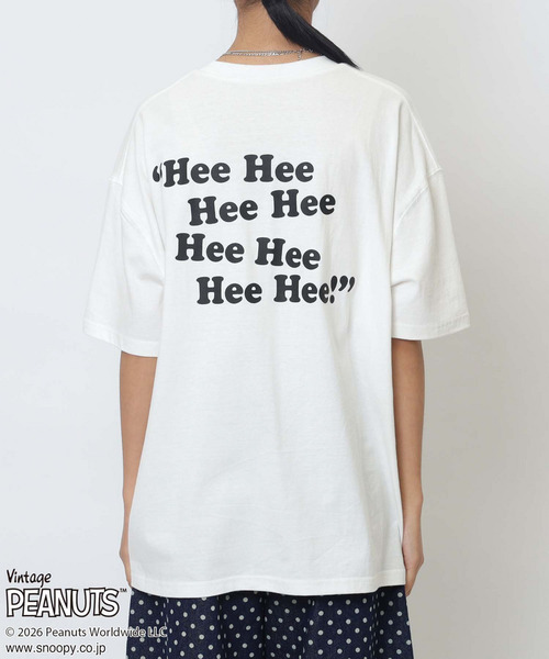 4GEEKS BY SPIRALGIRL(フォーギークスバイスパイラルガール)の「【PEANUTS/SNOOPY&WOODSTOCK】スヌーピー&ウッドストックTシャツ(Tシャツ/カットソー・レディース・ホワイト・FREE)」の10枚目の写真