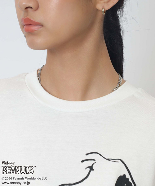 4GEEKS BY SPIRALGIRL(フォーギークスバイスパイラルガール)の「【PEANUTS/SNOOPY&WOODSTOCK】スヌーピー&ウッドストックTシャツ(Tシャツ/カットソー・レディース・ホワイト・FREE)」の11枚目の写真