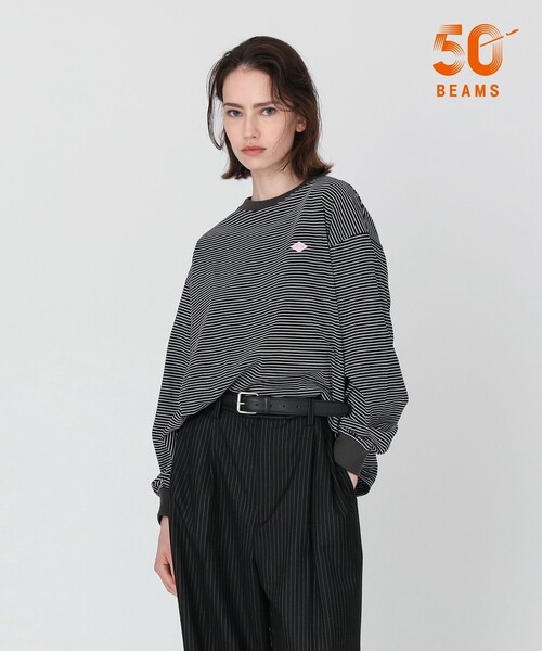 Ray BEAMS(レイビームス)の「【別注】DANTON / ロングスリーブ Tシャツ(Tシャツ/カットソー・レディース・オフホワイト/ブラック/ダークブラウン・MEDIUM)」の2枚目の写真
