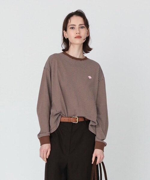 Ray BEAMS(レイビームス)の「【別注】DANTON / ロングスリーブ Tシャツ(Tシャツ/カットソー・レディース・オフホワイト/ブラック/ダークブラウン・MEDIUM)」の16枚目の写真