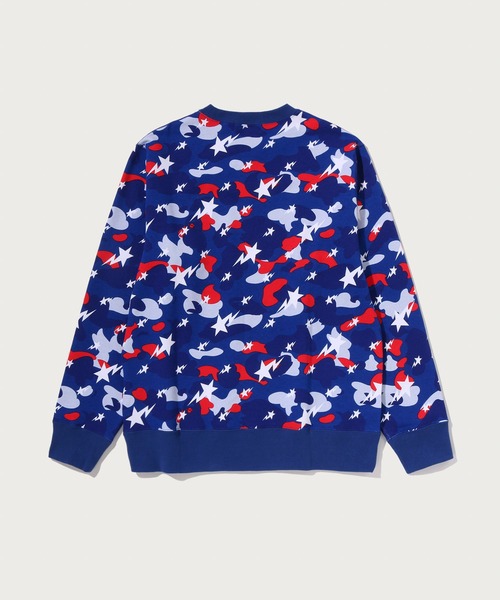A BATHING APE（アベイシングエイプ）の「STA STRIKE CAMO COLLEGE CREWNECK SWEATSHIRT（スウェット・メンズ・ブルー/ホワイト・LARGE/X-LARGE/XX-LARGE/SMALL/MEDIUM）」の4枚目の写真