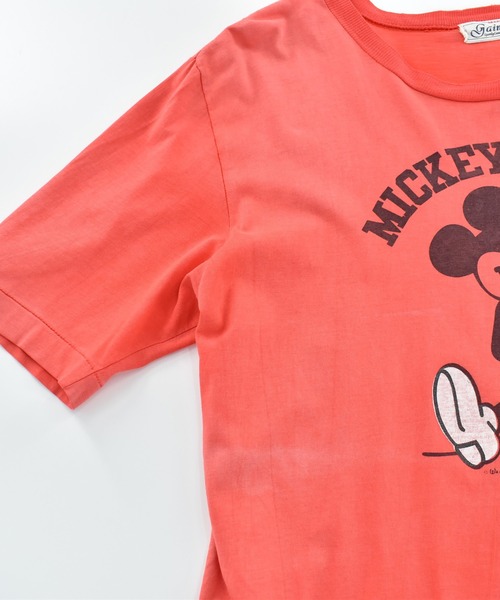 DISNEY VINTAGE（ディズニーヴィンテージ）の「【USED】90’s Disney “Mickey” キャラクター Tシャツ（Tシャツ/カットソー・メンズ・オレンジ・LARGE）」の4枚目の写真