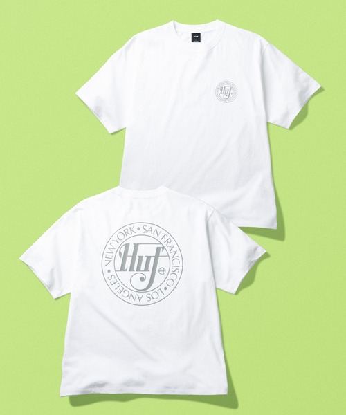 HUF(ハフ)の「SHARP SCRIPT TEE(Tシャツ/カットソー・メンズ・ブラウン系その他/ライトブルー/ブラック/ホワイト・L/M/XL/S)」の1枚目の写真