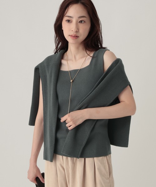 Elura(エルーラ)の「コットンバルキー2WAYタンク/1052466(タンクトップ・レディース・ブルー/オフホワイト/チャコールグレー・FREE)」の8枚目の写真