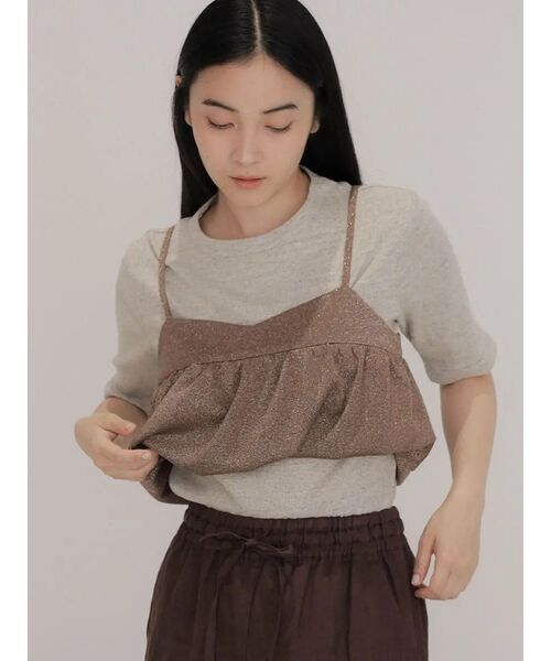 FIKA.(フィーカ)の「Balloon lame bustier(その他トップス・レディース・ブラウン/ブラック・FREE)」の2枚目の写真