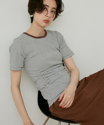 MILLER（ミラー）の「MILLER × FREAK'S STORE/ミラー 別注 Panel Rib Half Sleeve Tee/ 別注パネルリブ 半袖Tシャツ/ボーダー リブ Tシャツ（Tシャツ/カットソー）」
