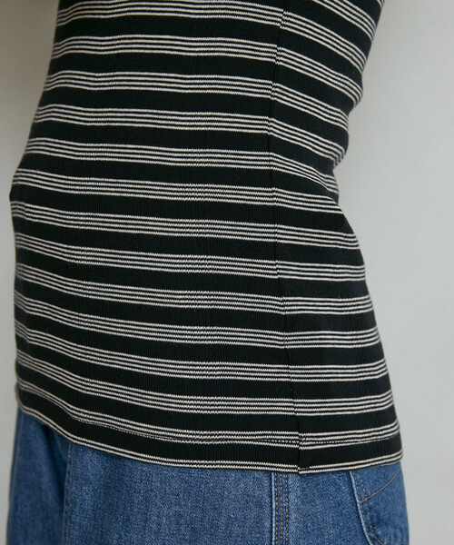 FREAK'S STORE(フリークスストア)の「MILLER × FREAK'S STORE/ミラー 別注 Panel Rib Half Sleeve Tee/ 別注パネルリブ 半袖Tシャツ/ボーダー リブ Tシャツ(Tシャツ/カットソー・レディース・オフホワイト/レッド/ブルー/ブラック/ブラウン・フリ-)」の19枚目の写真